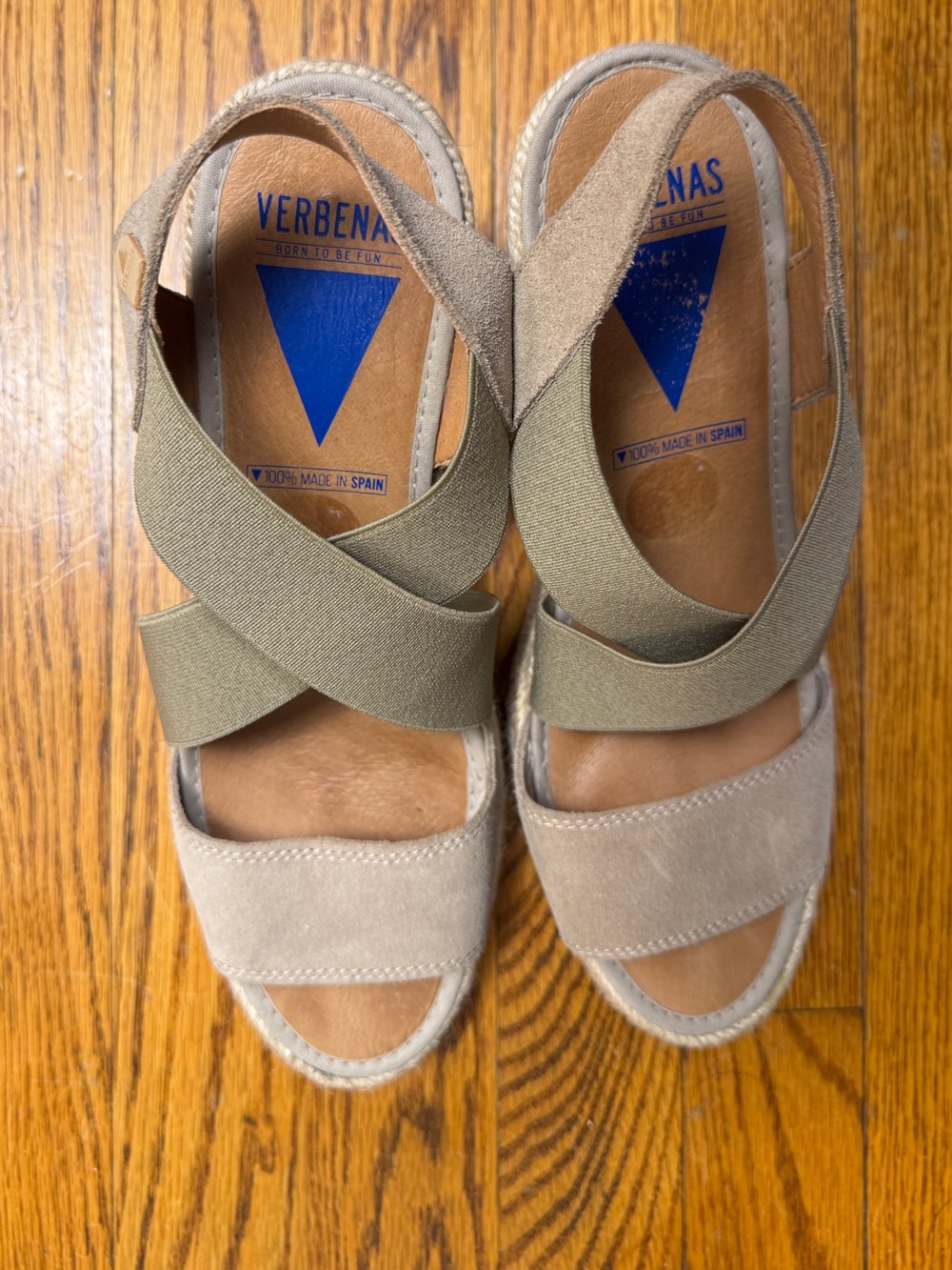 EUC Verbenas Spain Espadrille Wedge Sandals Suede Elastic 9.5 - Picture 6 of 14